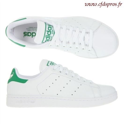 chaussures adidas stan smith cuir python pour femme blanc vert